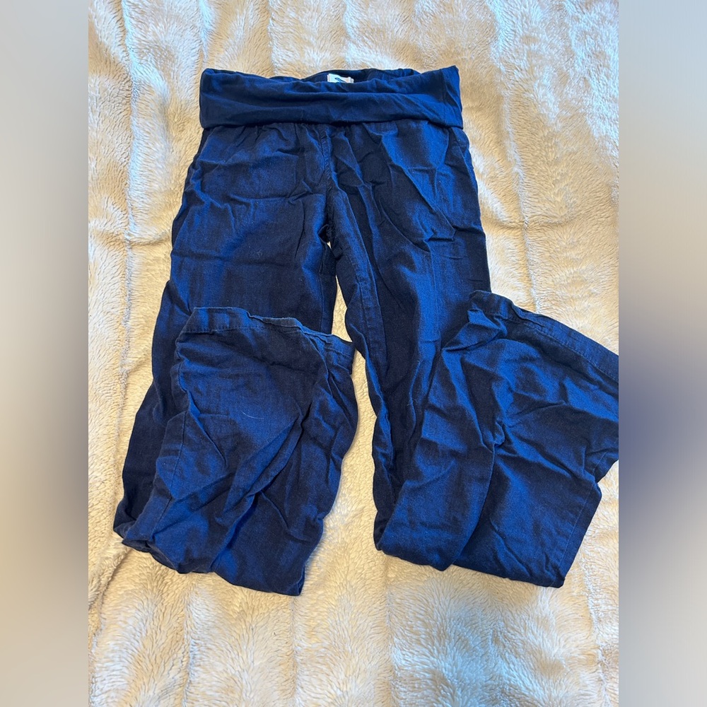 Old navy blue wide leg fold over pants